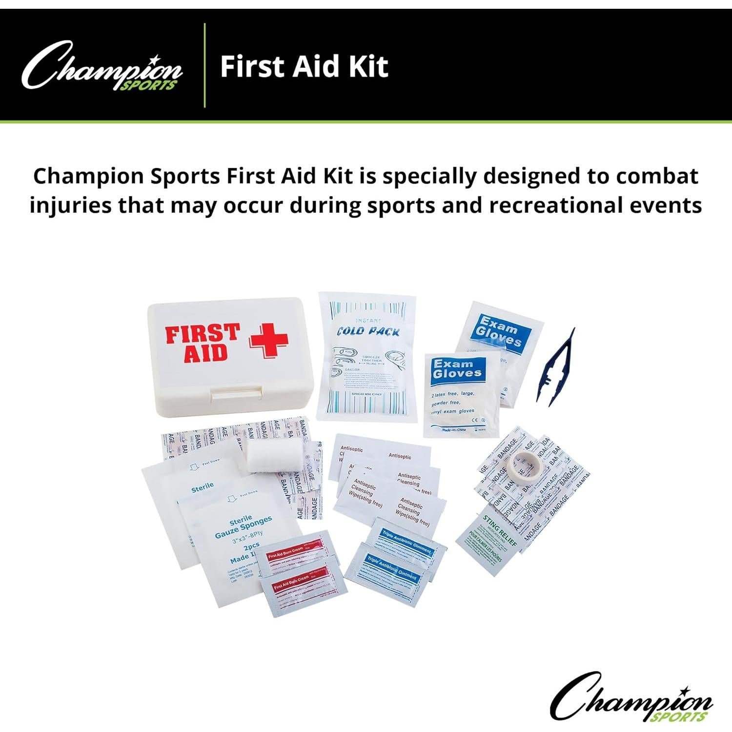 Kit de Primeros Auxilios Champion Sports - Estuche Blanco