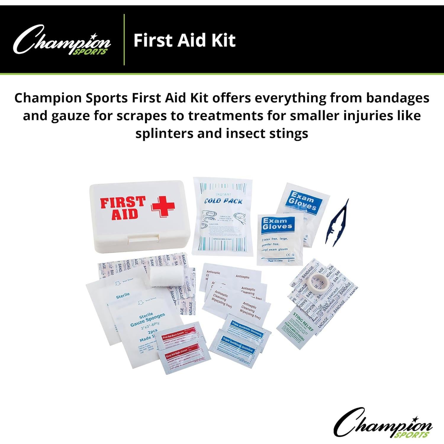 Kit de Primeros Auxilios Champion Sports - Estuche Blanco