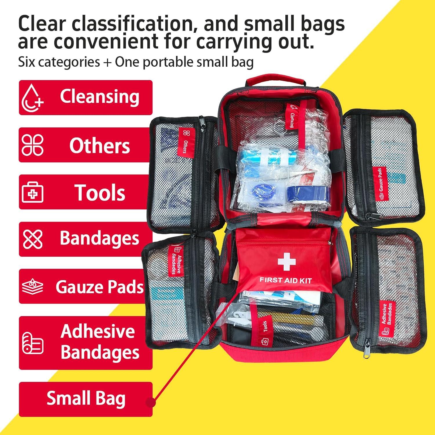 Kit de Primeros Auxilios Prelady 556 Piezas - Bolsa Táctica Molle