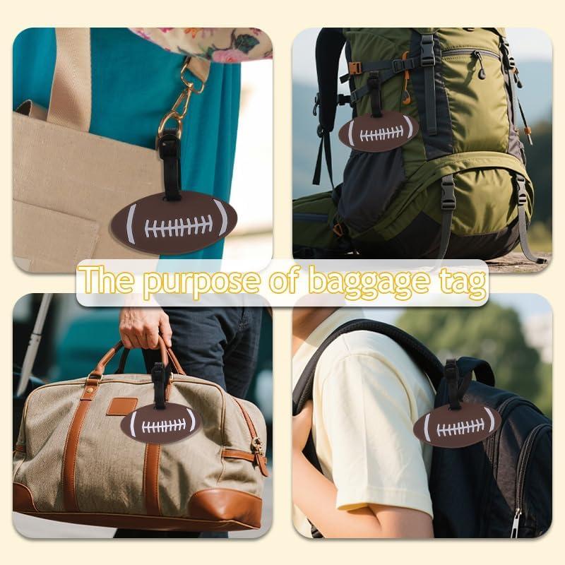 Etiqueta de Equipaje de Fútbol MXXGMYJ Redonda 14.99x8.99cm