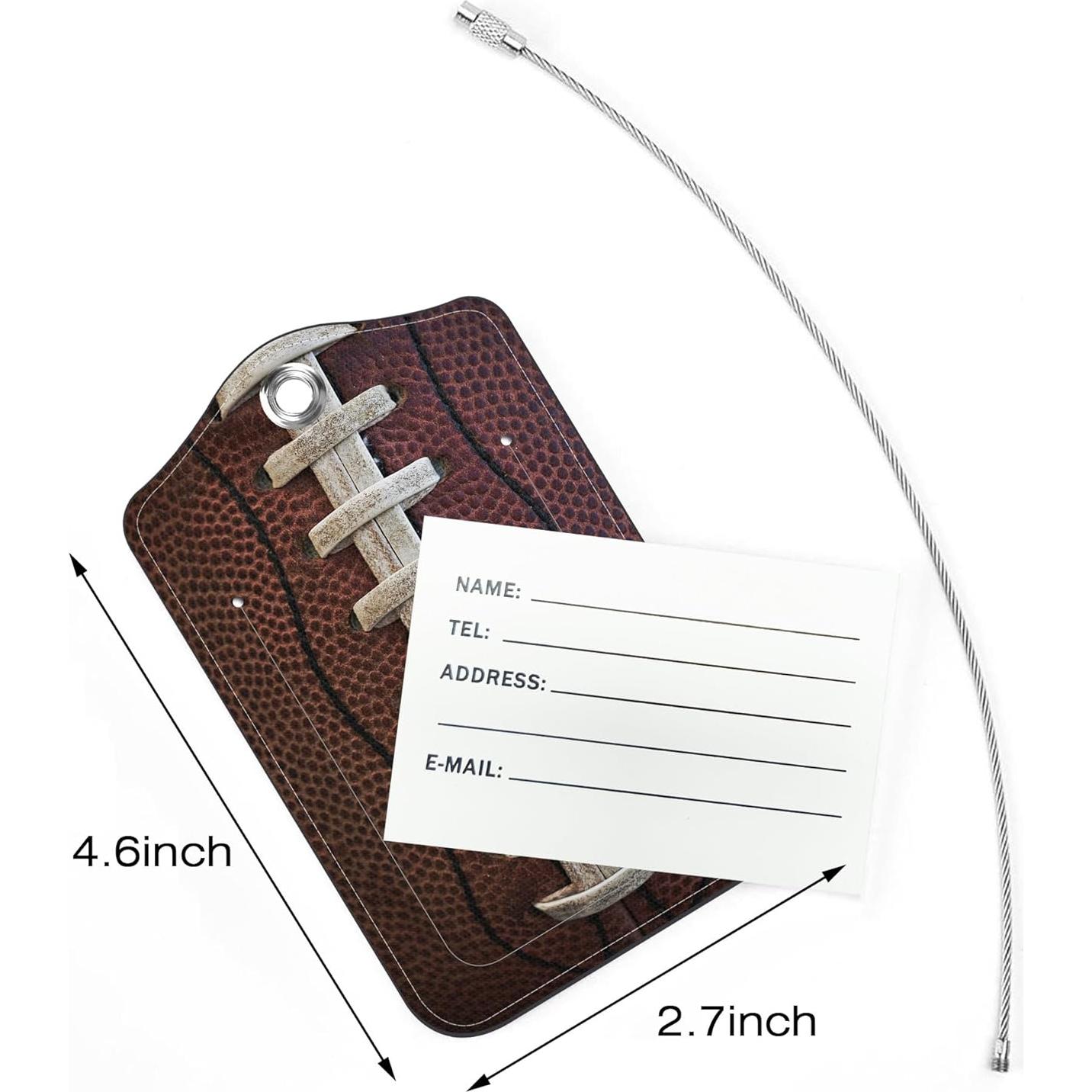 Etiquetas de Equipaje Neidius - 2 Piezas Cuero PU Fútbol Americano