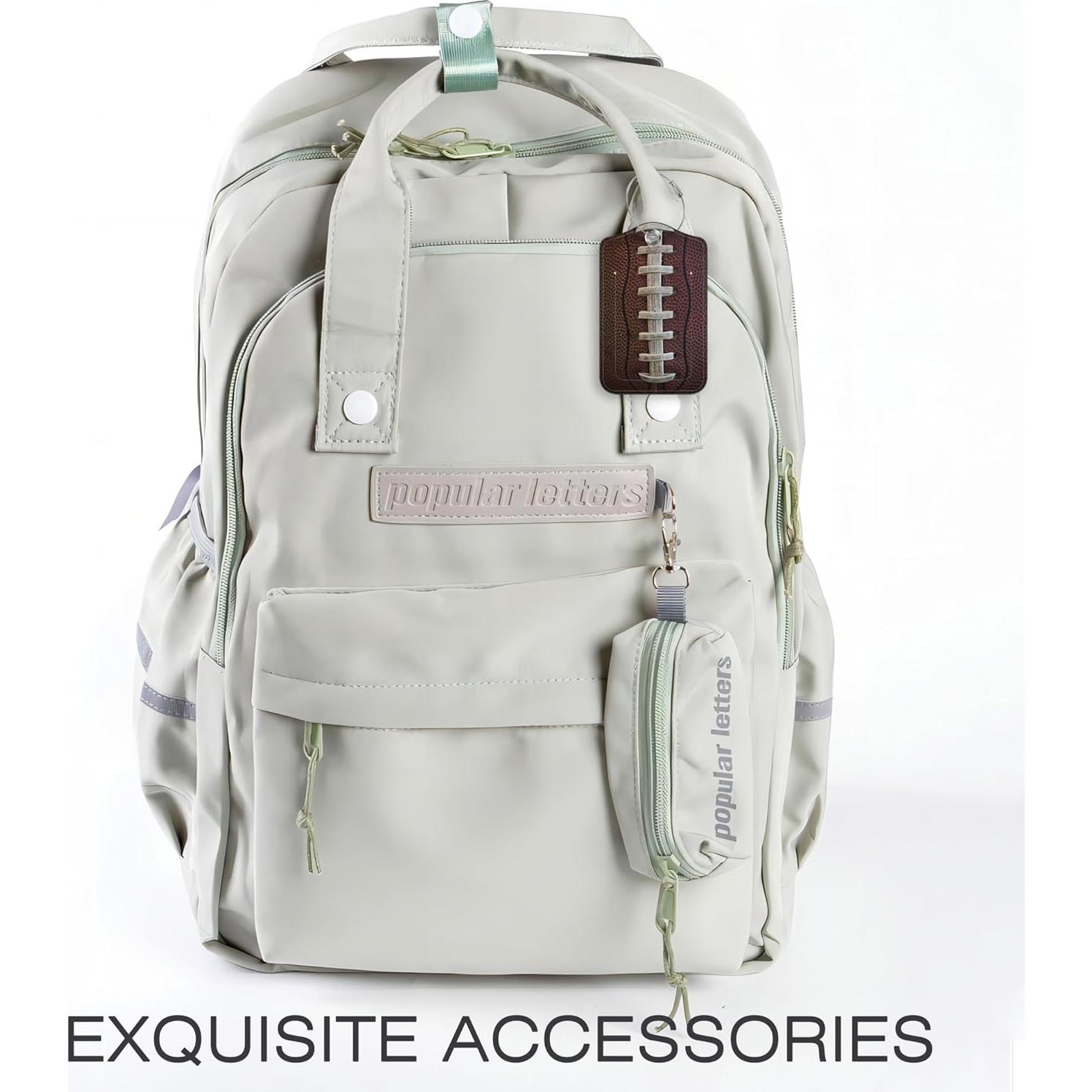 Etiquetas de Equipaje Neidius - 2 Piezas Cuero PU Fútbol Americano