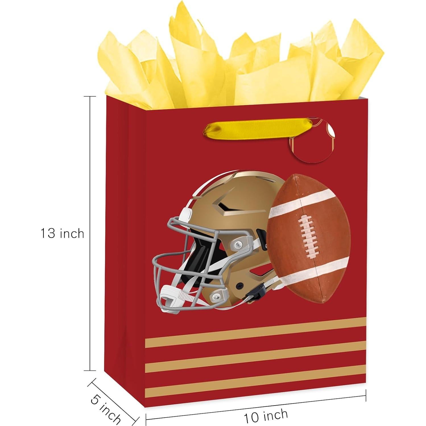 Bolsa de Regalo de Fútbol Loveinside Mediana Roja y Dorada