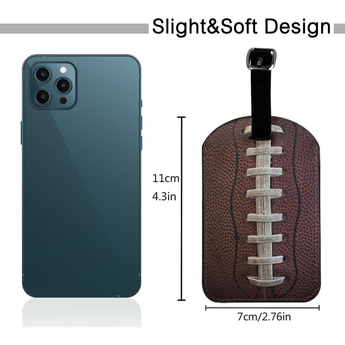 Etiqueta de Equipaje Zoczos de Cuero PU Fútbol Americano 10.9x6.9cm