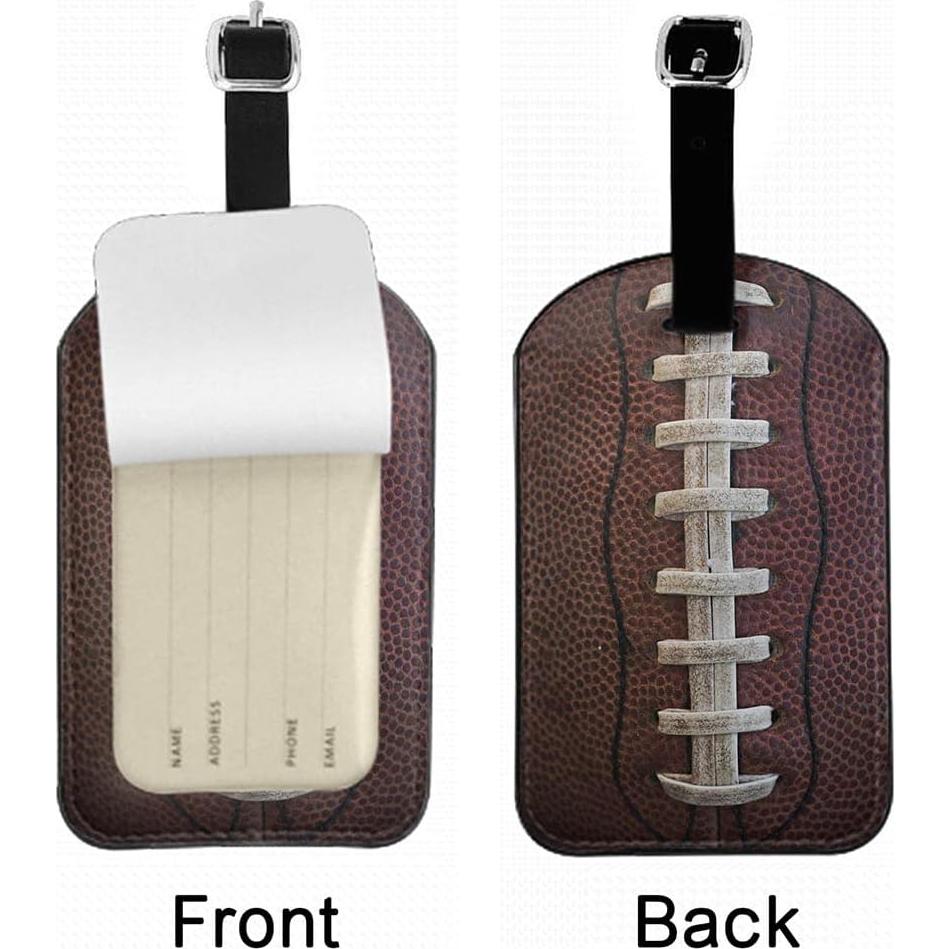 Etiqueta de Equipaje Zoczos de Cuero PU Fútbol Americano 10.9x6.9cm