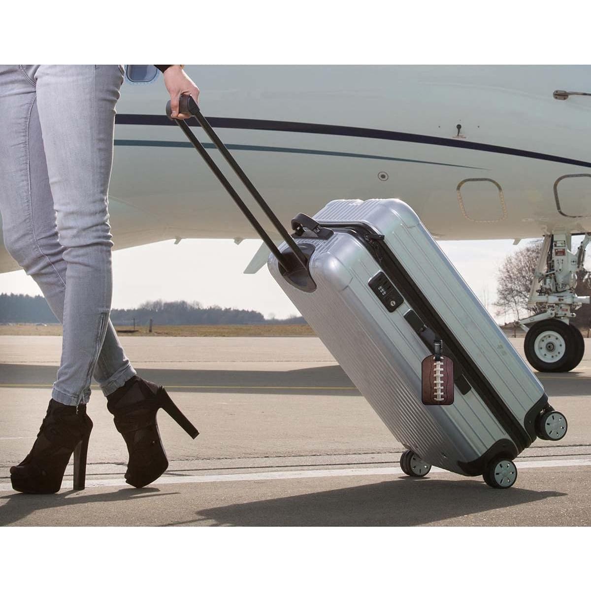 Etiqueta de Equipaje Zoczos de Cuero PU Fútbol Americano 10.9x6.9cm