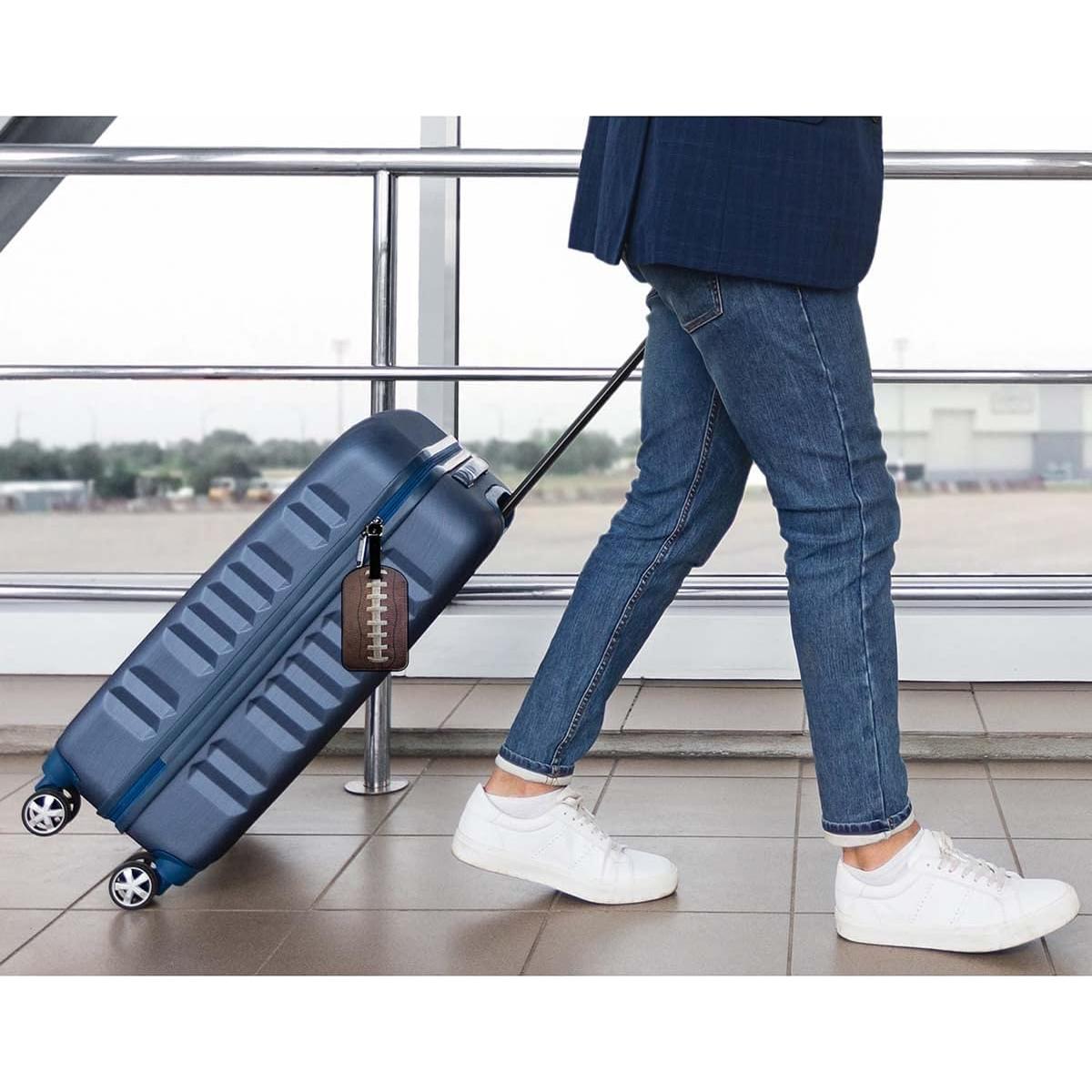 Etiqueta de Equipaje Zoczos de Cuero PU Fútbol Americano 10.9x6.9cm