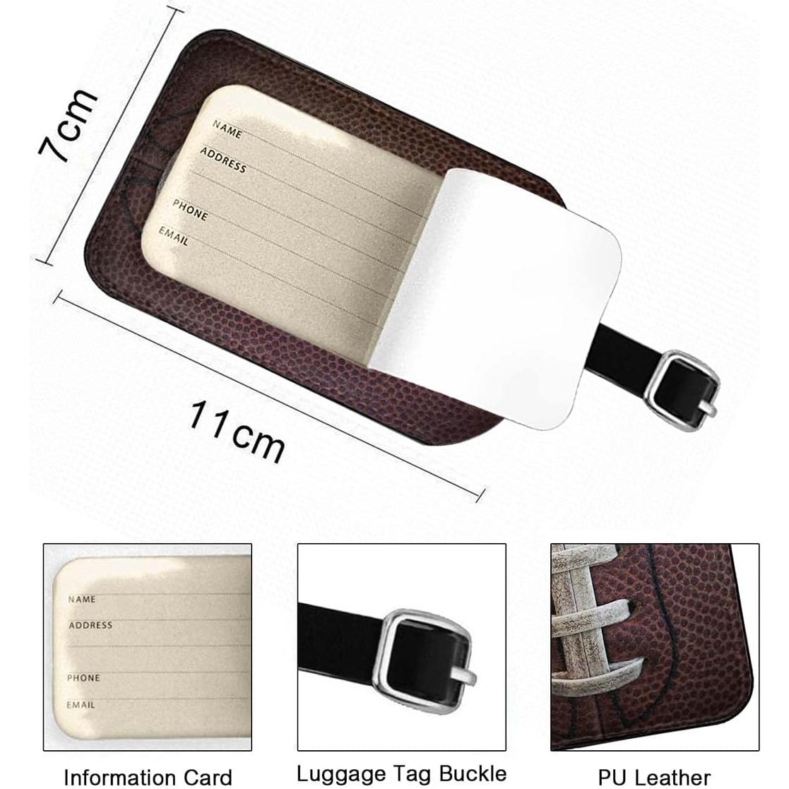 Etiqueta de Equipaje Zoczos de Cuero PU Fútbol Americano 10.9x6.9cm