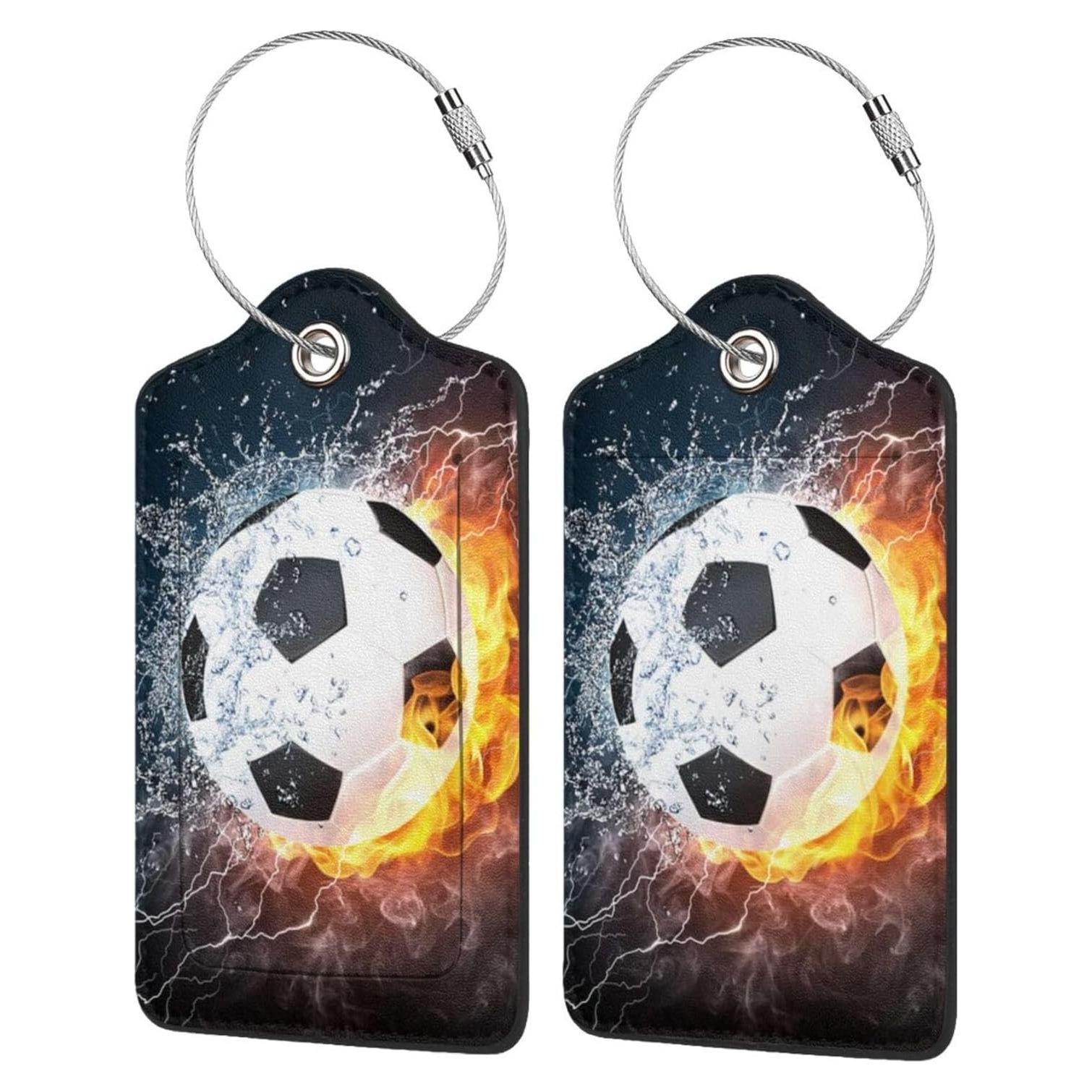 Paquete de 2 Etiquetas de Equipaje Wvpslak Fútbol 6.86x11.68cm