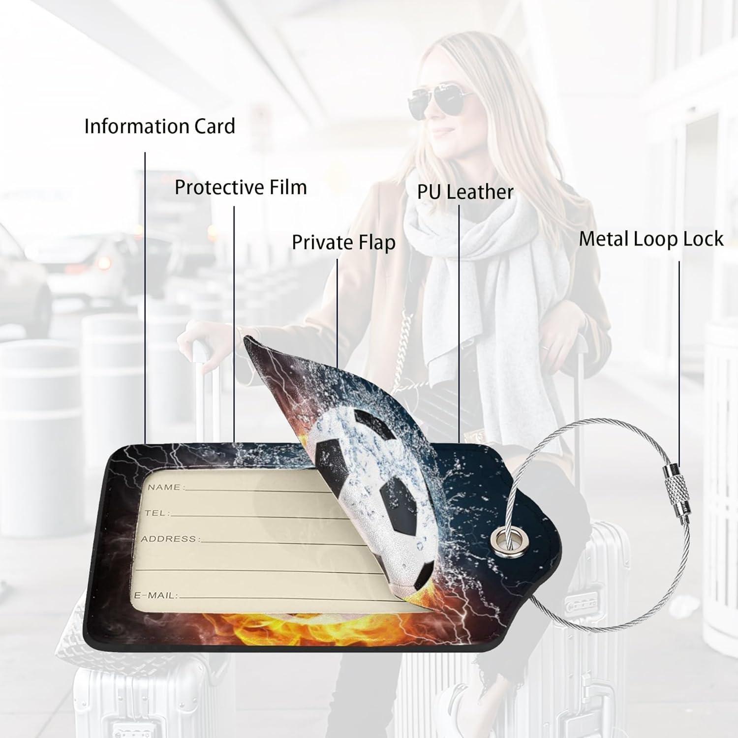 Paquete de 2 Etiquetas de Equipaje Wvpslak Fútbol 6.86x11.68cm