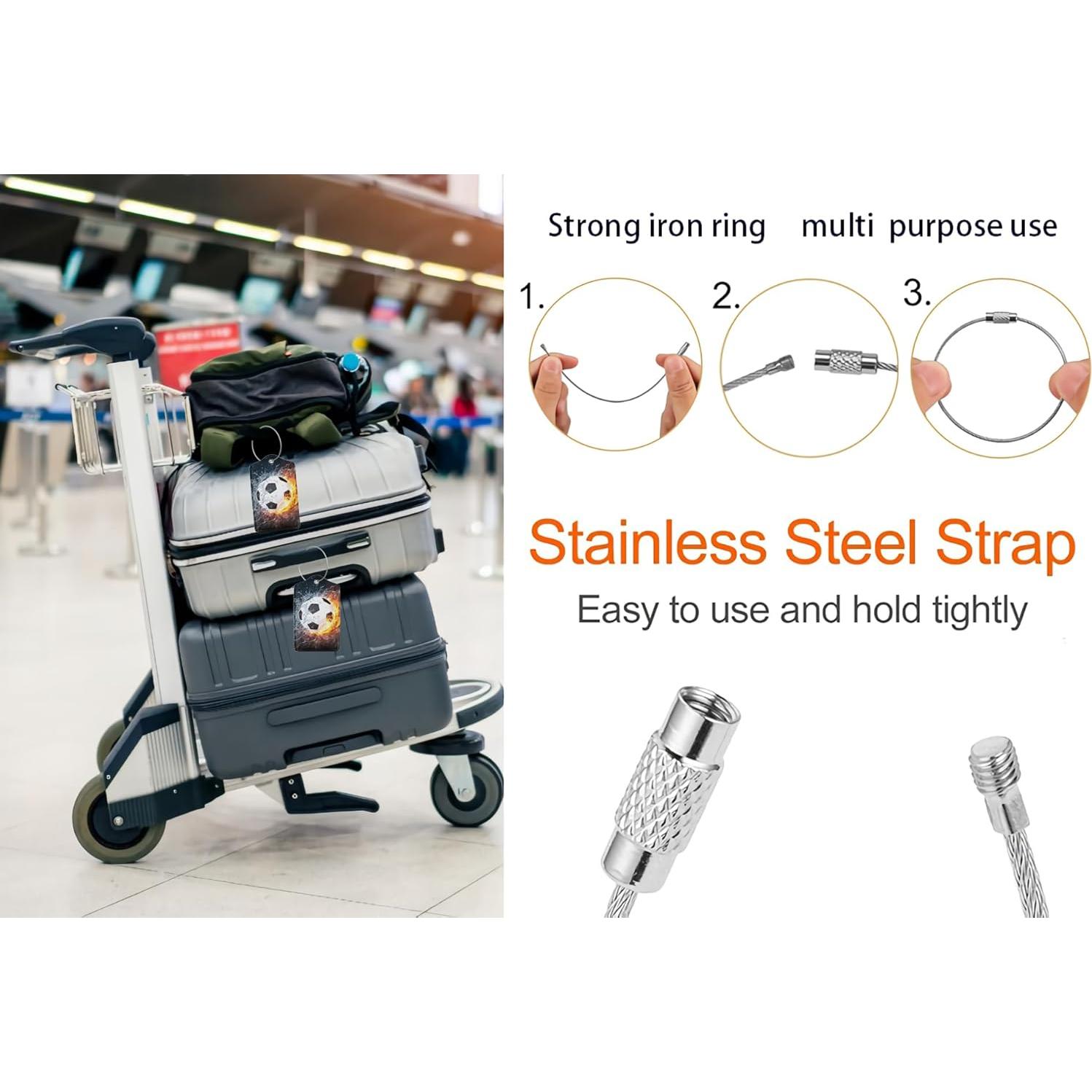 Paquete de 2 Etiquetas de Equipaje Wvpslak Fútbol 6.86x11.68cm