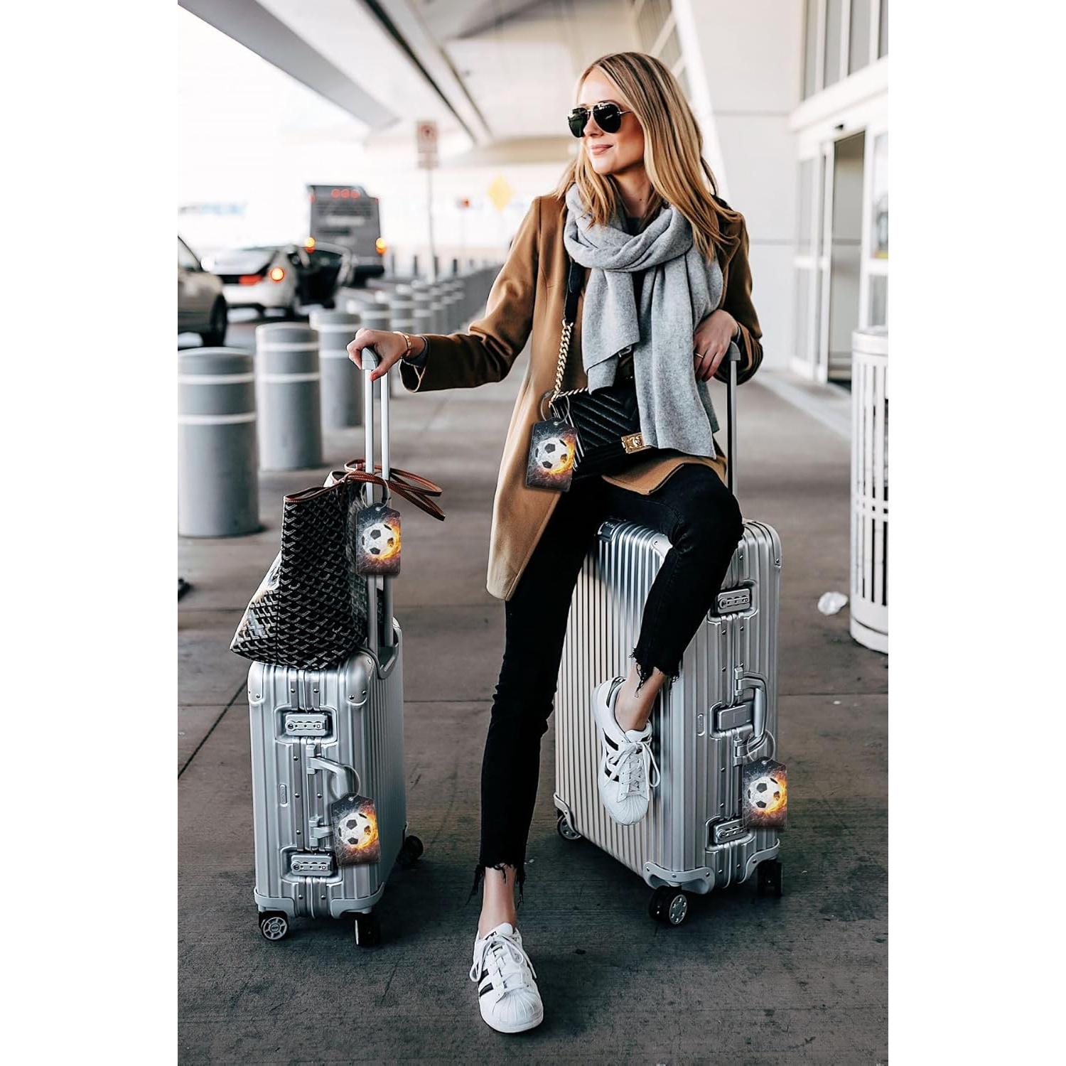 Paquete de 2 Etiquetas de Equipaje Wvpslak Fútbol 6.86x11.68cm