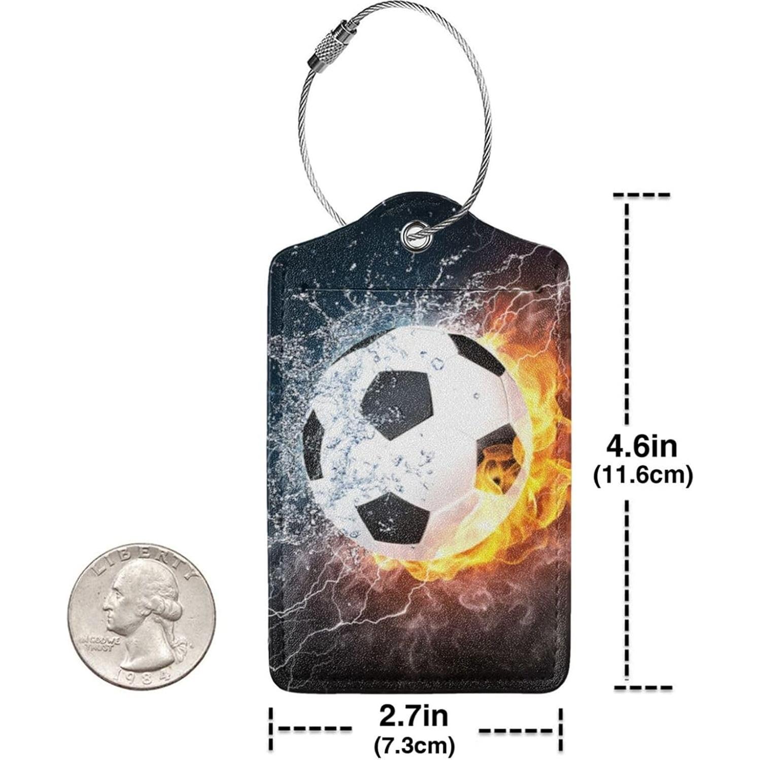 Paquete de 2 Etiquetas de Equipaje Wvpslak Fútbol 6.86x11.68cm