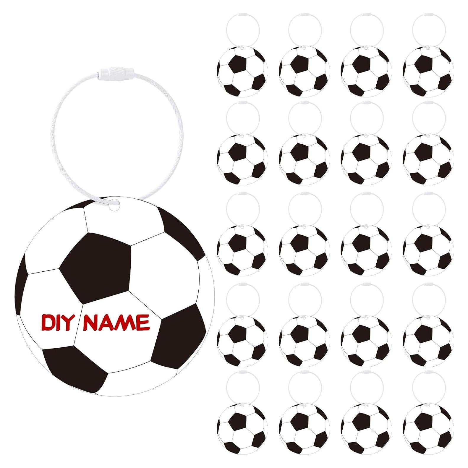 24 Etiquetas de Equipaje de Fútbol Liliaafar 7 cm PVC