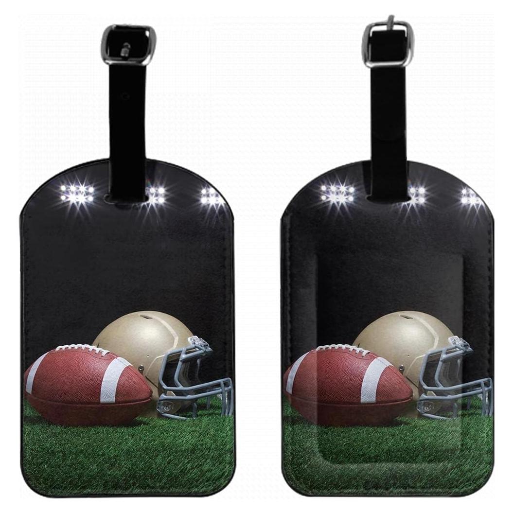 Etiqueta de Equipaje Zoczos de Cuero PU Fútbol Americano 10.9x6.9cm