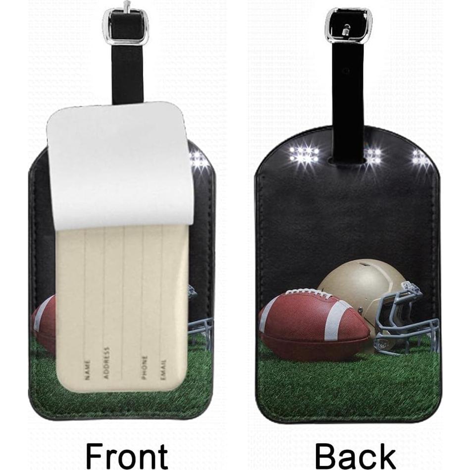 Etiqueta de Equipaje Zoczos de Cuero PU Fútbol Americano 10.9x6.9cm