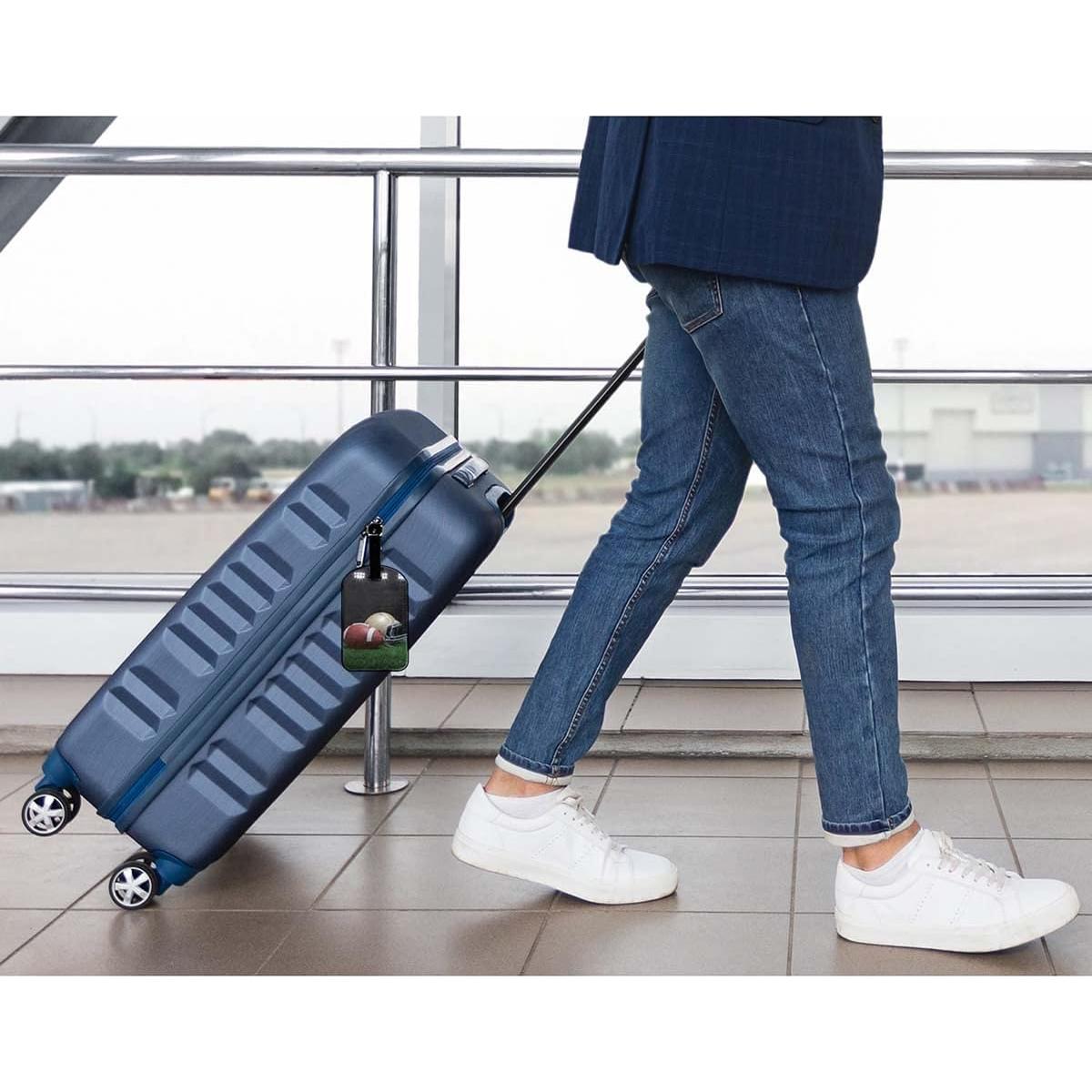 Etiqueta de Equipaje Zoczos de Cuero PU Fútbol Americano 10.9x6.9cm