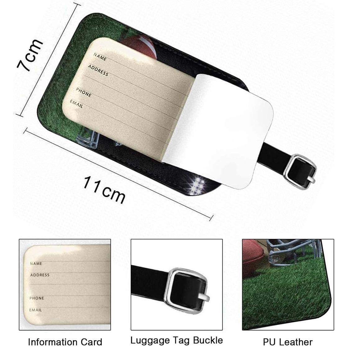 Etiqueta de Equipaje Zoczos de Cuero PU Fútbol Americano 10.9x6.9cm