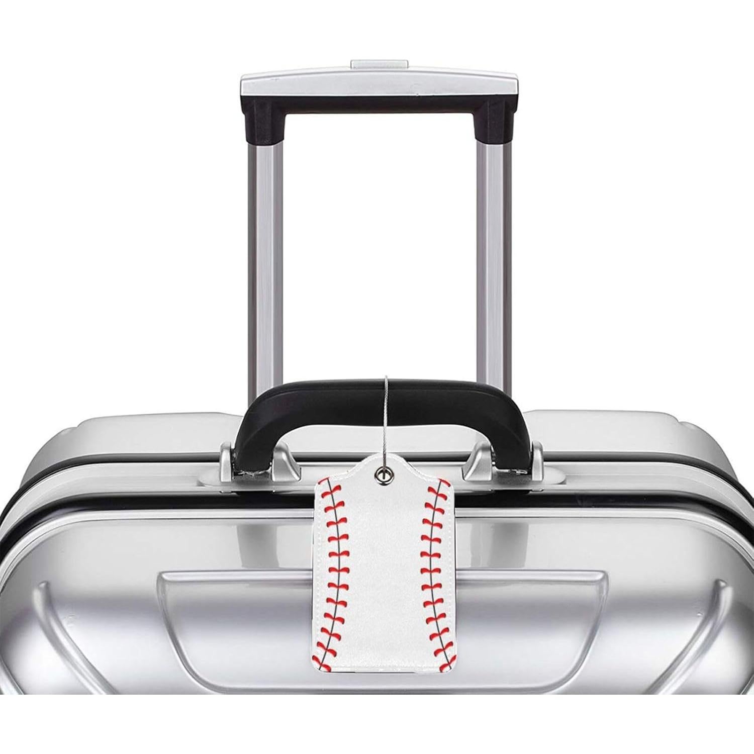 Etiquetas de Equipaje de Béisbol Zoeucpoo - 2 Pcs, Cuero PU