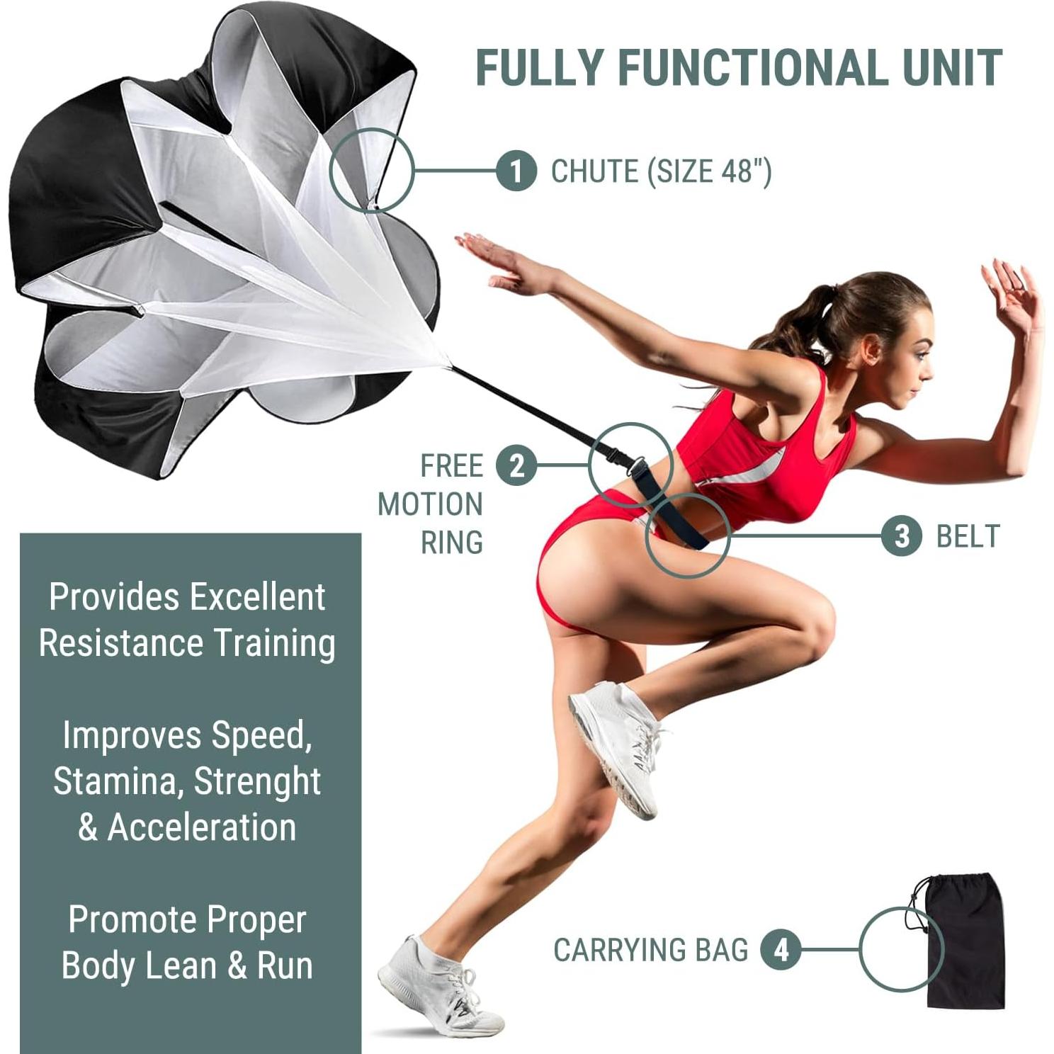 Paracaídas de Resistencia para Correr BULLETSHAKER 142 cm