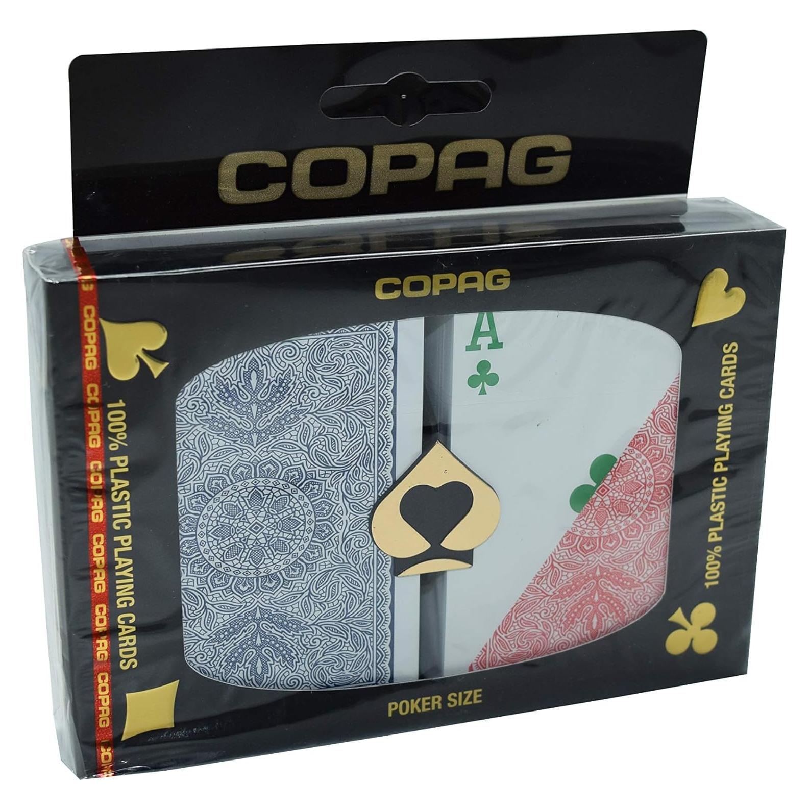Juego de Barajas Copag 2 Barajas PVC Tamaño Poker Rojo/Azul