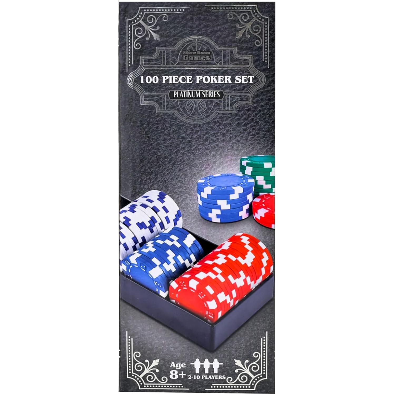 Conjunto de Fichas de Póker 100 Piezas Sunny Days Entertainment