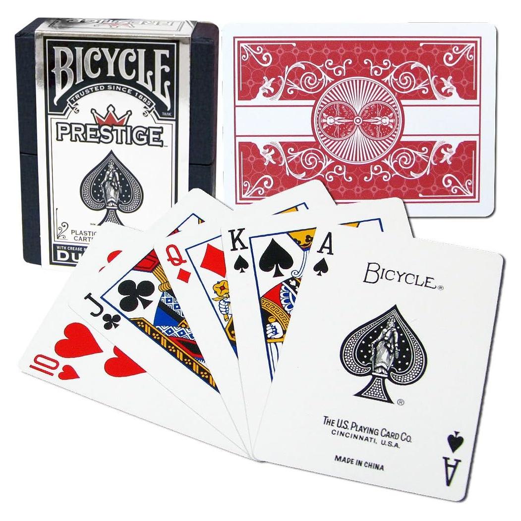 Cartas de Juego de Plástico Bicycle Prestige Rojo 100% Duraderas