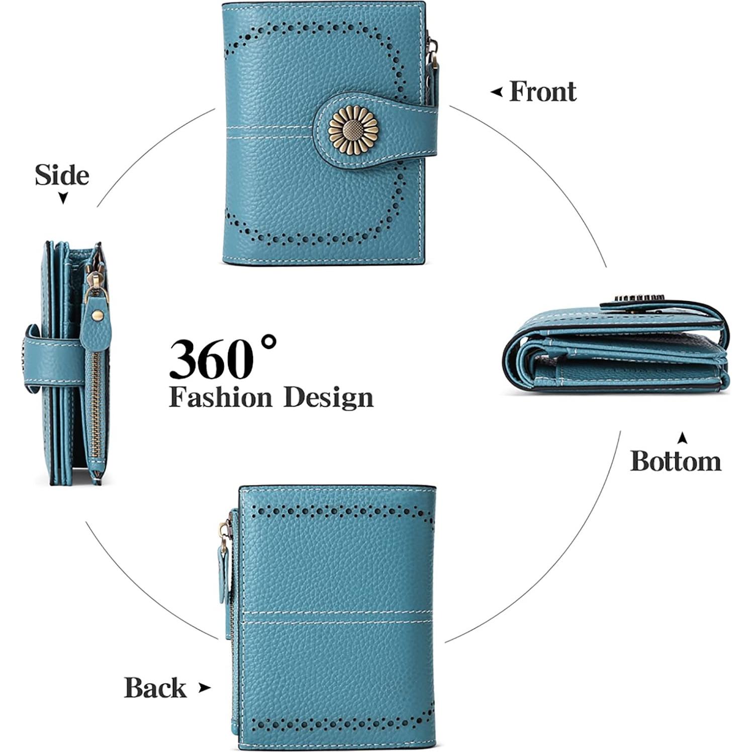 Cartera Pequeña SENDEFN de Cuero Bifold con Bloqueo RFID