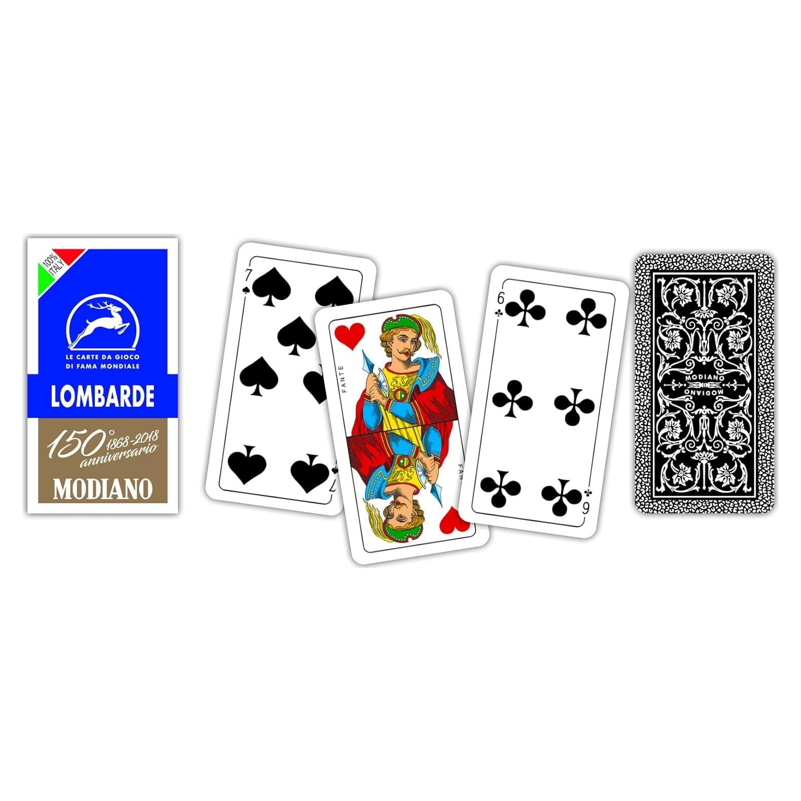 Naipes Modiano Lombarde Azul 150 Aniversario - Cartas Numeradas