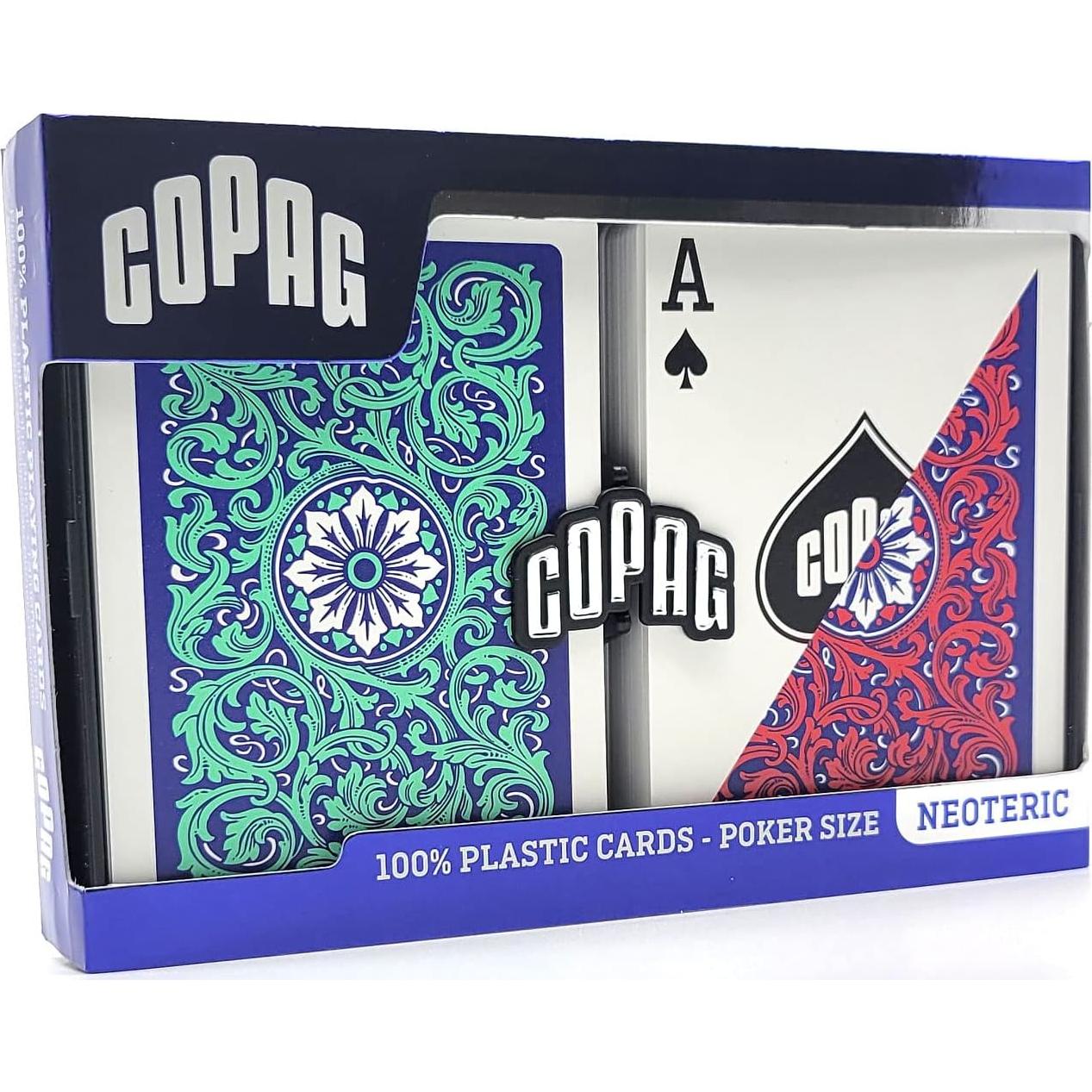 Copag 1546 Cartas de Plástico Neotéricas 100% Poker Verde/Rojo