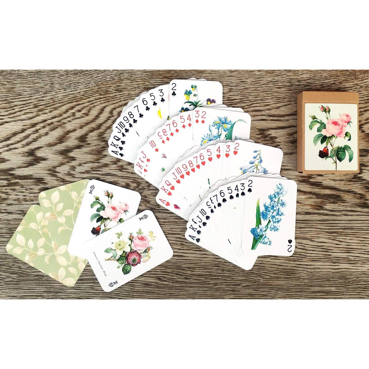 Baraja de Póker Vintage FlonzGift 54 Cartas Flores y Rosas