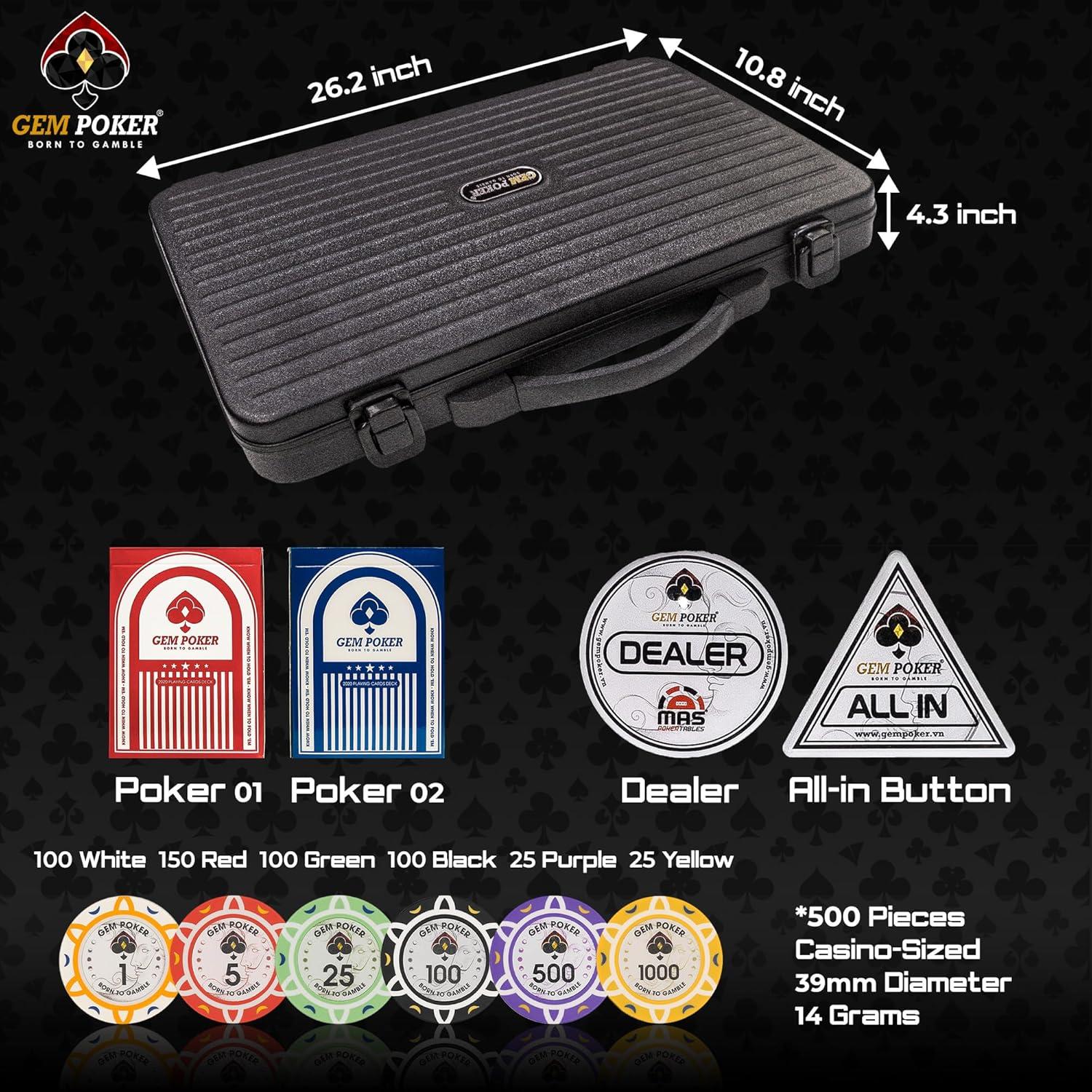 Set de Póker Luna 500 Fichas 14g con Estuche Premium