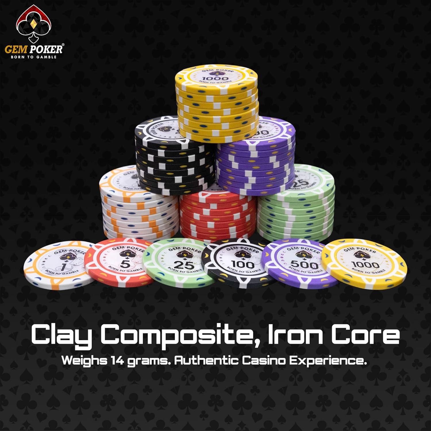 Set de Póker Luna 500 Fichas 14g con Estuche Premium