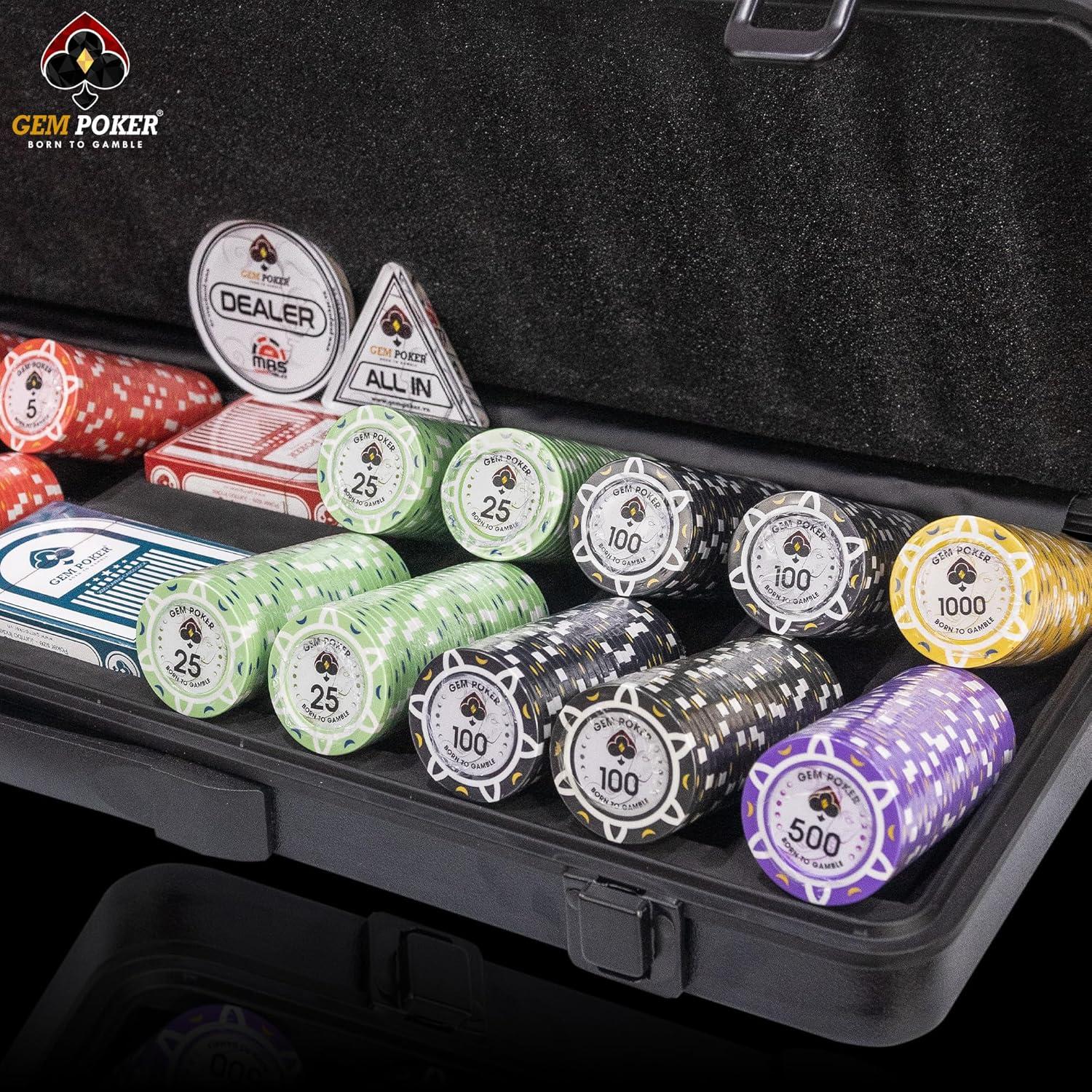 Set de Póker Luna 500 Fichas 14g con Estuche Premium