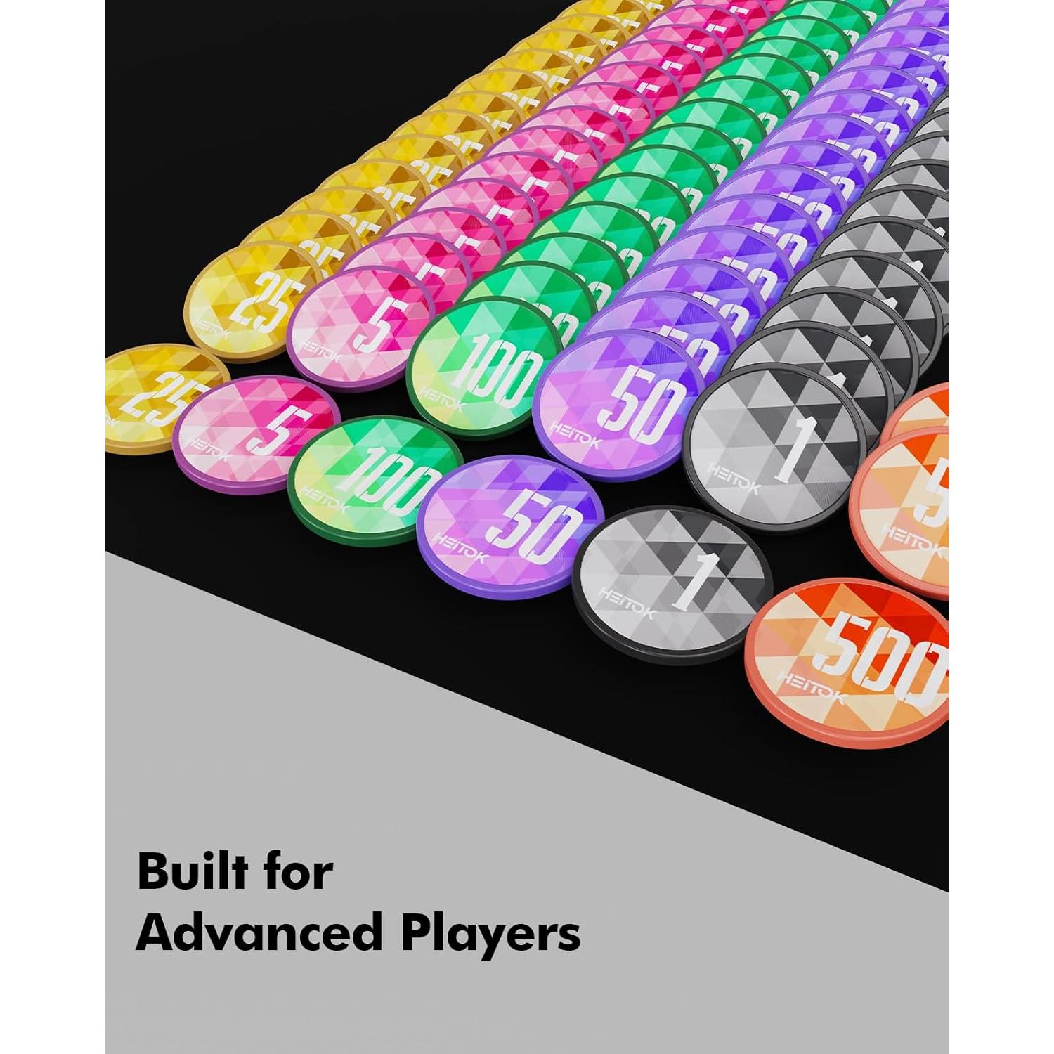 Juego de Póker HEITOK 100 Piezas Fichas 11.5g Estuche