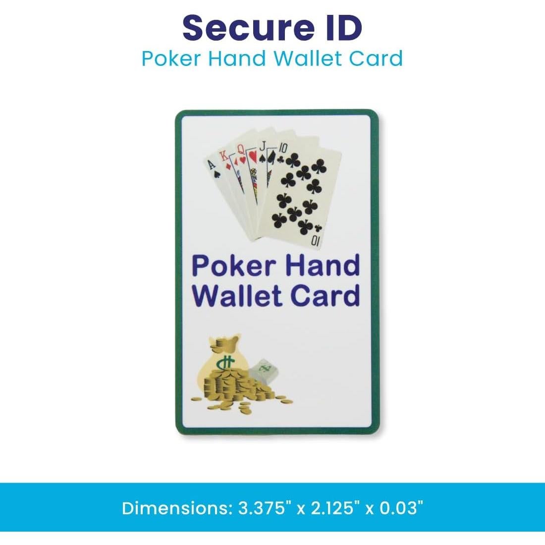 Tarjeta de Referencia de Póker Secure ID - Impermeable