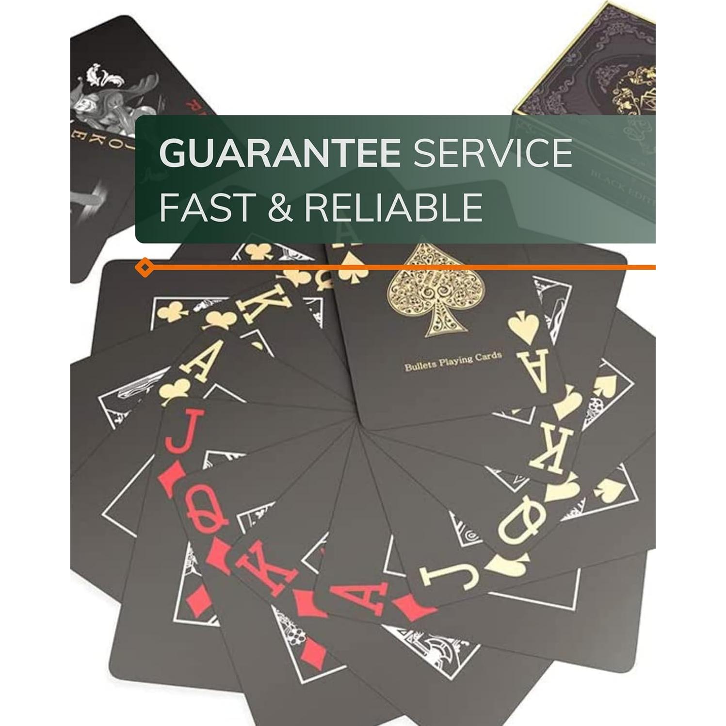 Cartas de Póker Bullets Edición Negra Jumbo de Plástico 63x88mm