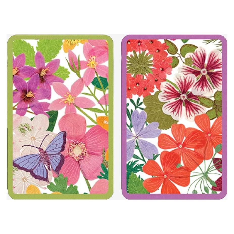 Barajas de Cartas Jumbo Caspari Halsted Floral - 2 Piezas