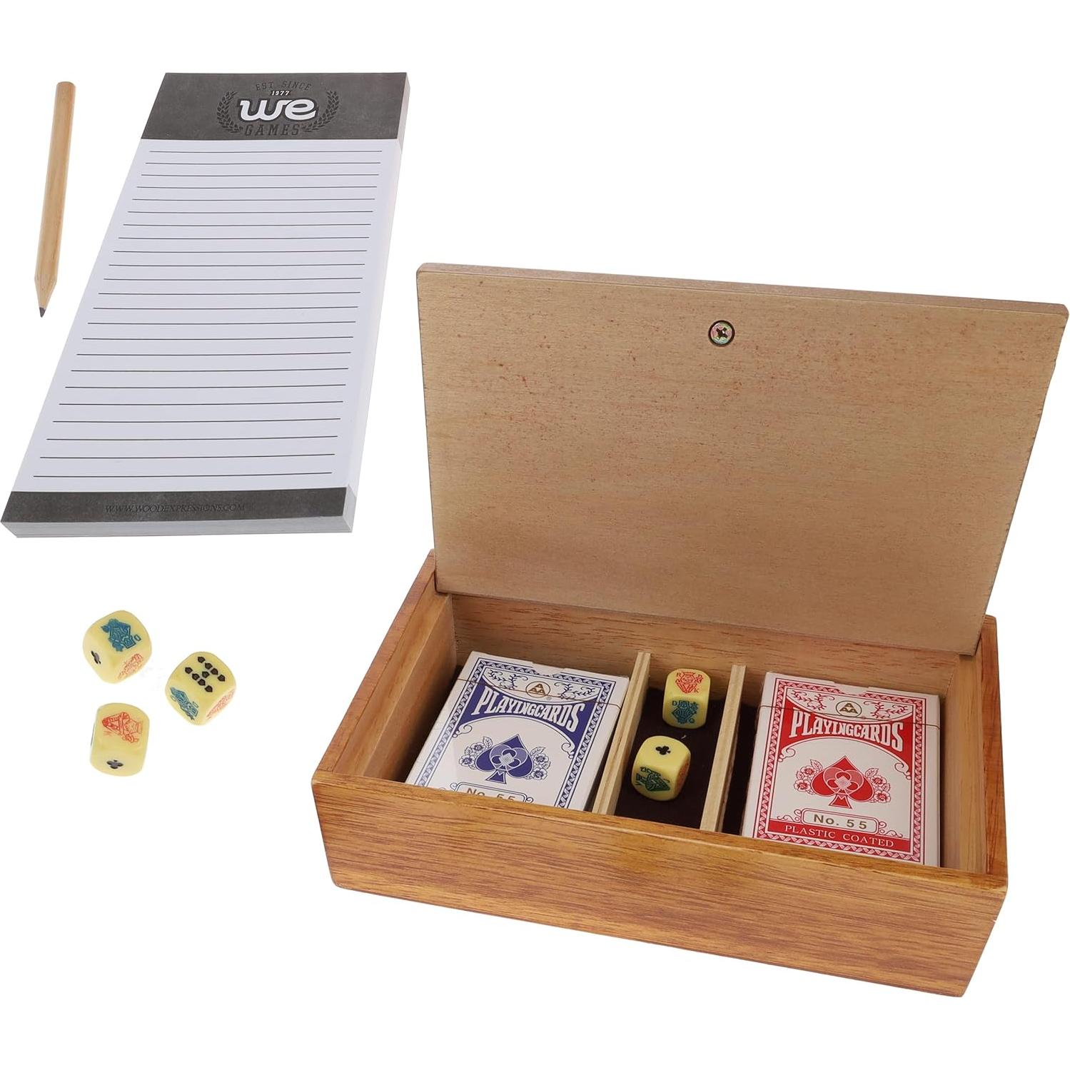 Conjunto de Póker Aces & Spades WE Games 7-en-1 con Caja de Madera