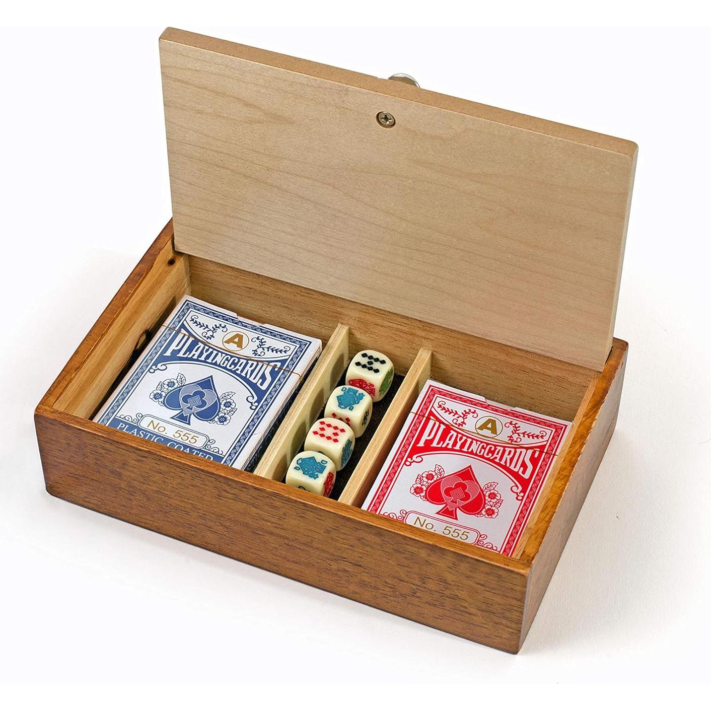 Conjunto de Póker Aces & Spades WE Games 7-en-1 con Caja de Madera