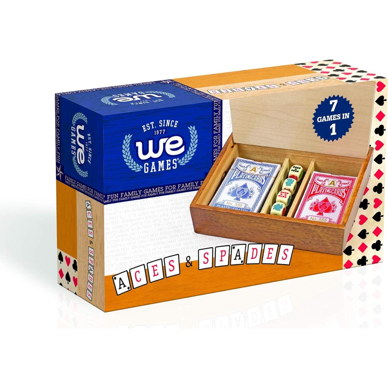 Conjunto de Póker Aces & Spades WE Games 7-en-1 con Caja de Madera