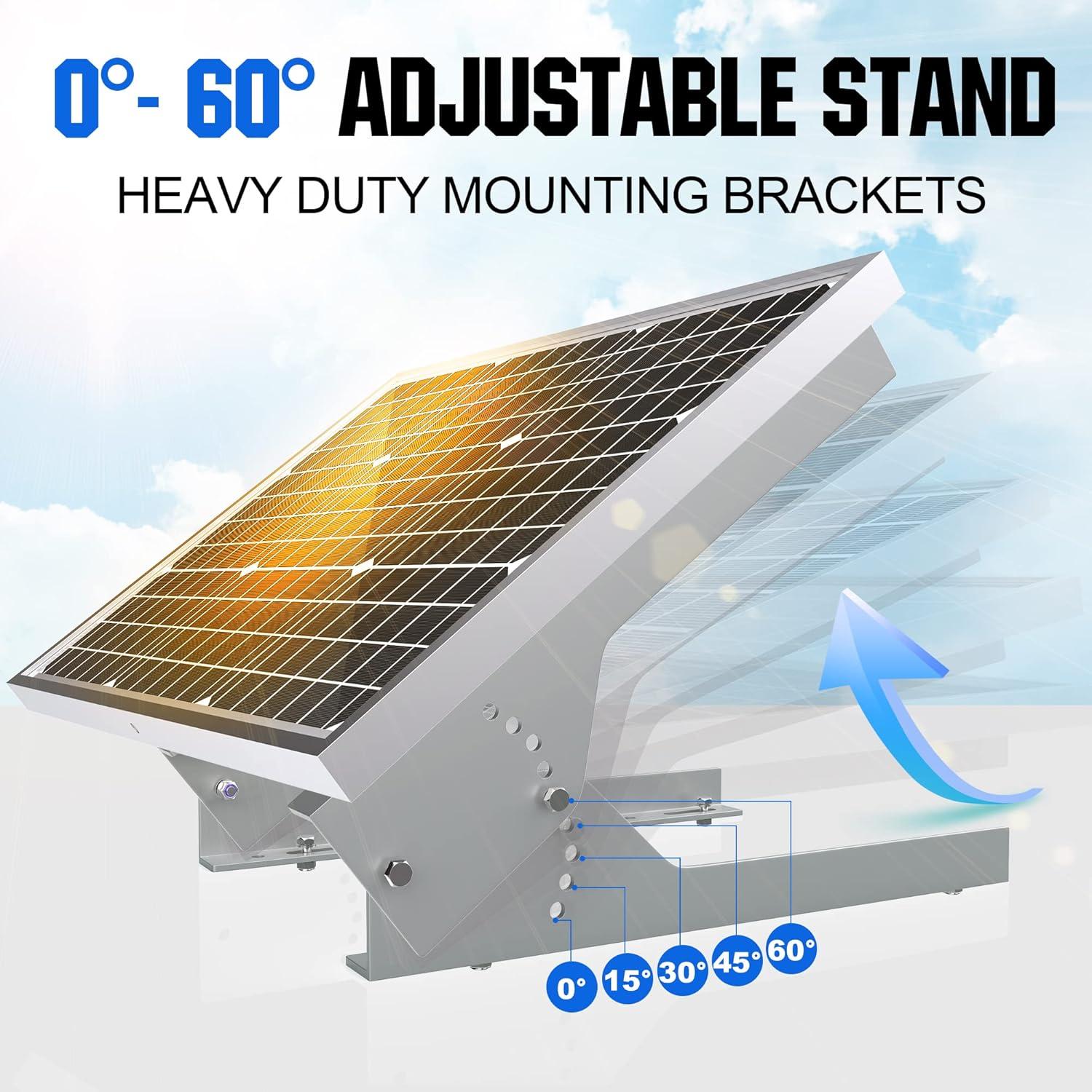 Panel Solar SOLPERK 50W 12V + Controlador y Soporte Ajustable