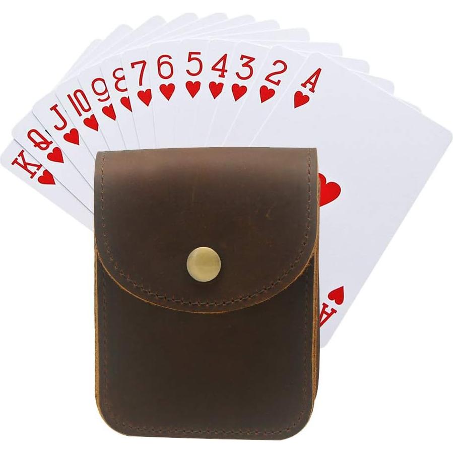 Estuche de Cuero para Cartas Boshiho - Soporte para 1 Baraja
