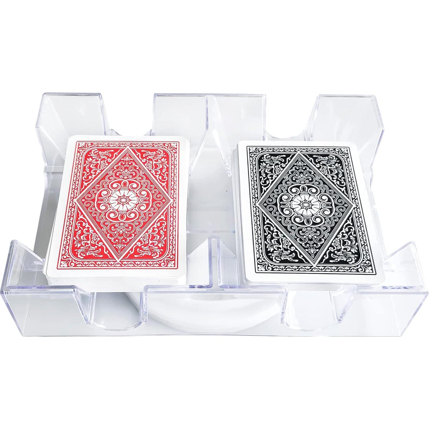 Bandeja giratoria de cartas Yuanhe para 2 mazos - 18.4x12.7 cm