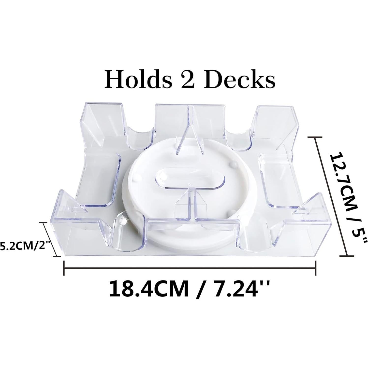 Bandeja giratoria de cartas Yuanhe para 2 mazos - 18.4x12.7 cm
