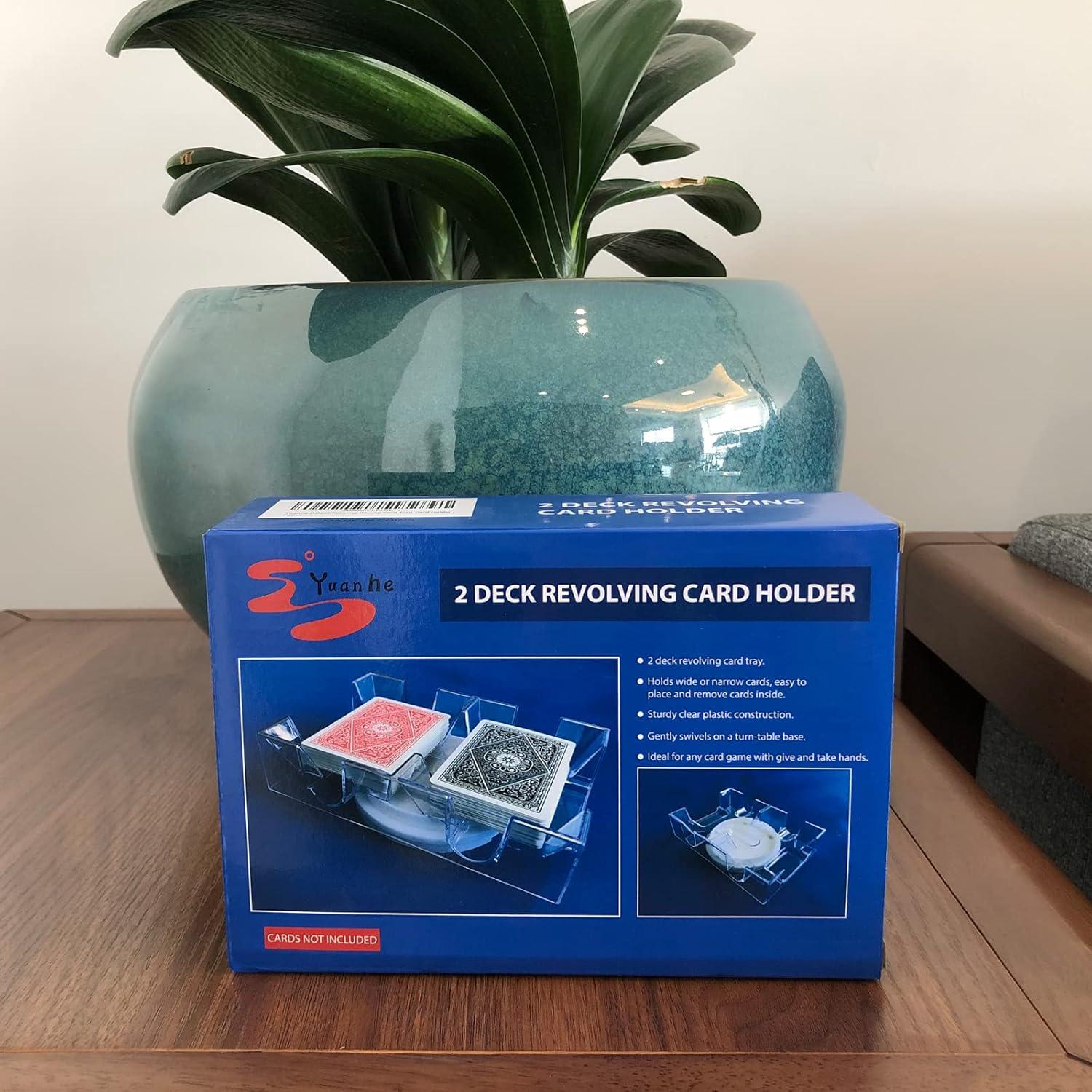 Bandeja giratoria de cartas Yuanhe para 2 mazos - 18.4x12.7 cm