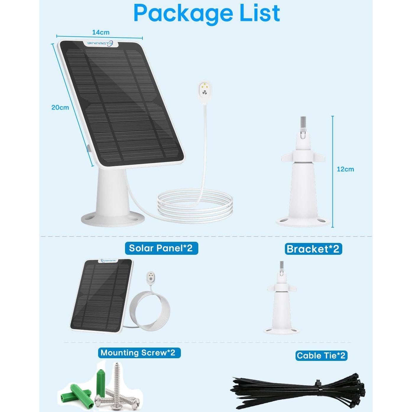 Cargador Solar 6W WININMETA para Cámaras Arlo Pro 3 Floodlight