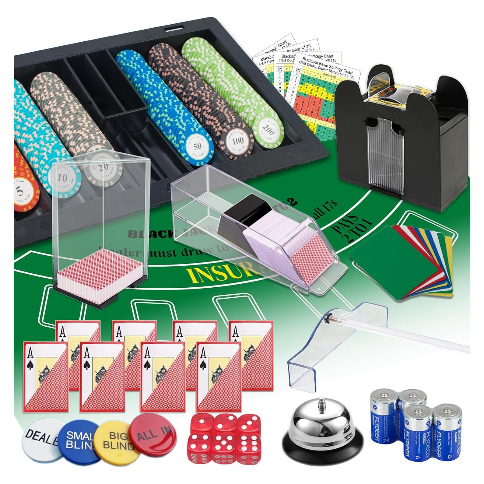 Juego de Casino Pro MrCarbon: Mezclador + 300 Fichas + Accesorios