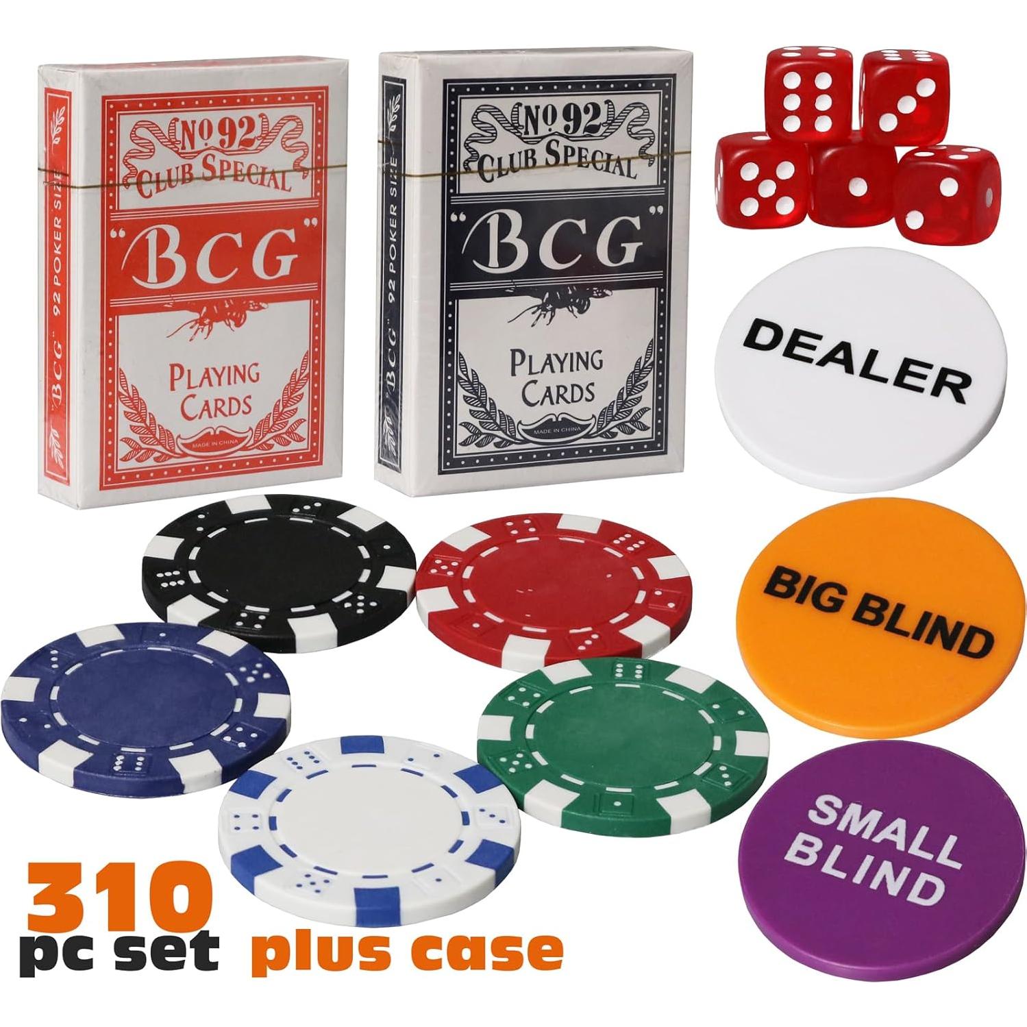 Juego de Fichas de Póker Kiddie Play 300 PCS con Estuche