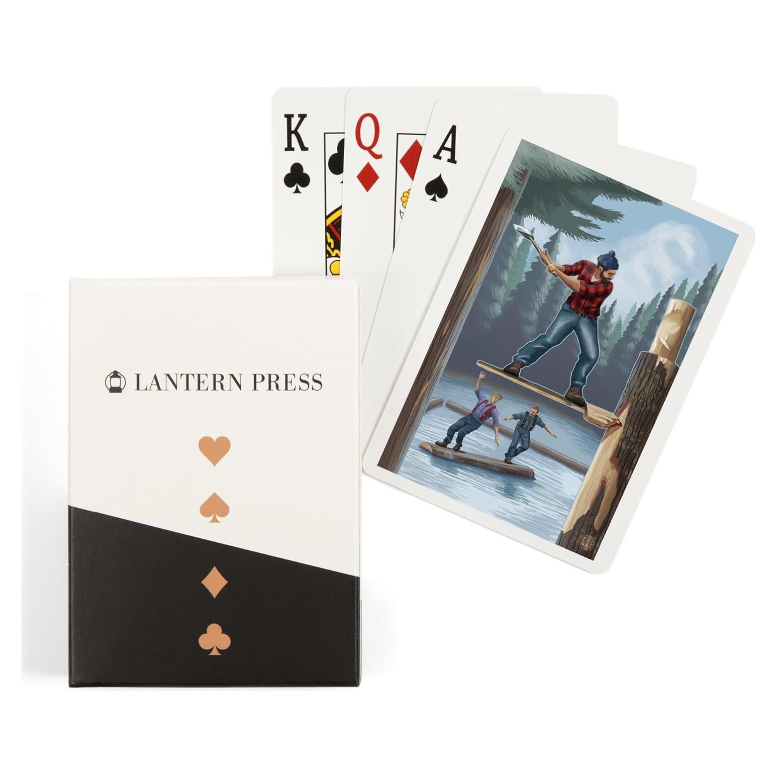 Baraja de Cartas Montaje de Leñador Lantern Press - 52 Piezas